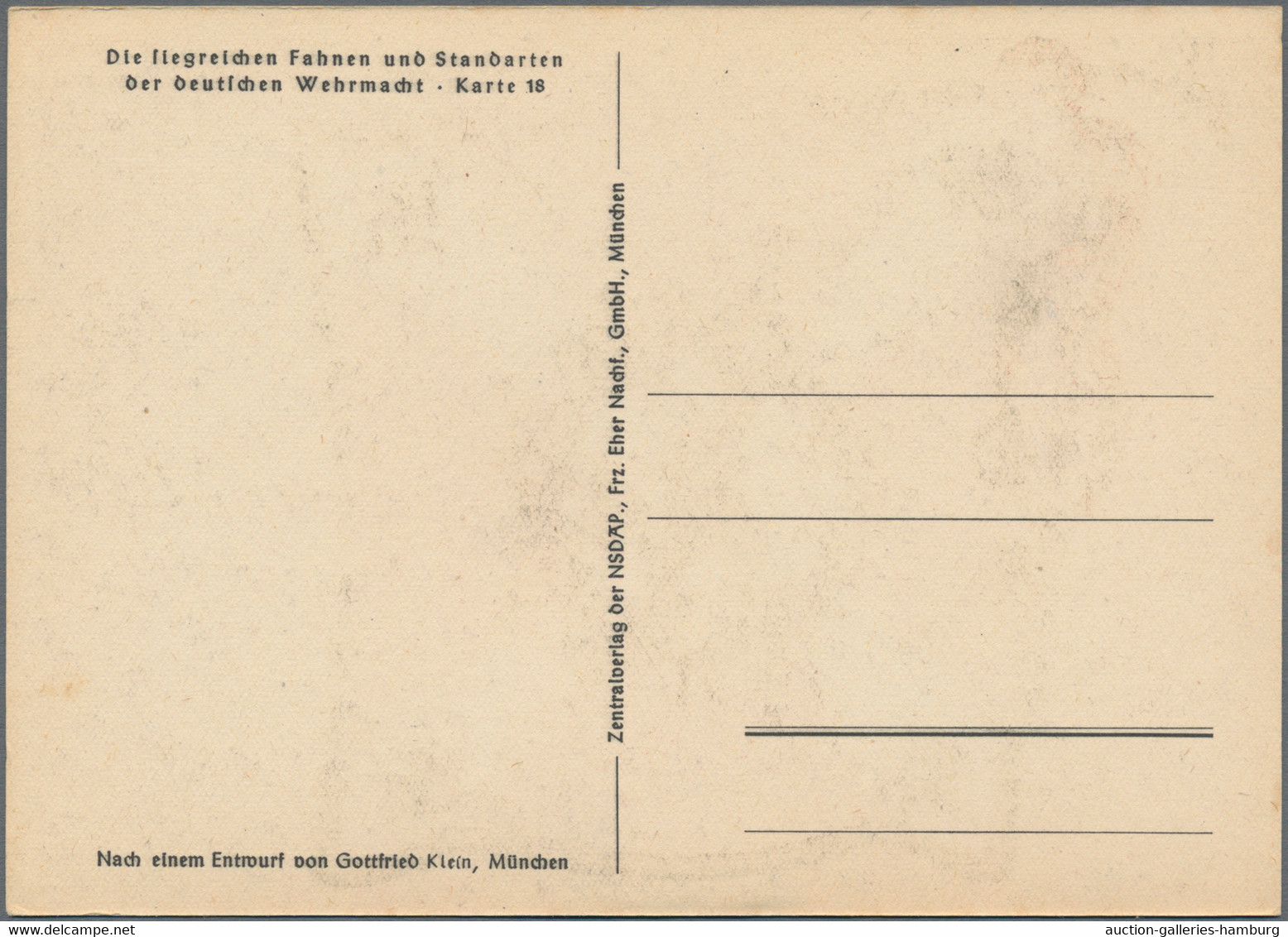 Ansichtskarten: Propaganda: DIE FAHNEN UND STANDARTEN DER DEUTSCHEN WEHRMACHT. Komplette farbige Ser