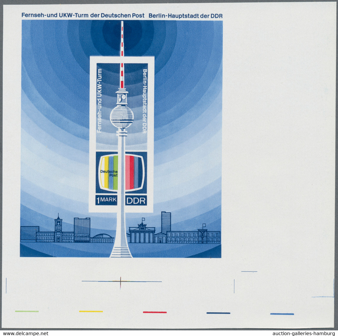 DDR: 1969. Blockausgabe "Fernsehturm" In Fünf Verschiedenen Phasendrucken Im Großen Format (ca. 140 - Ungebraucht