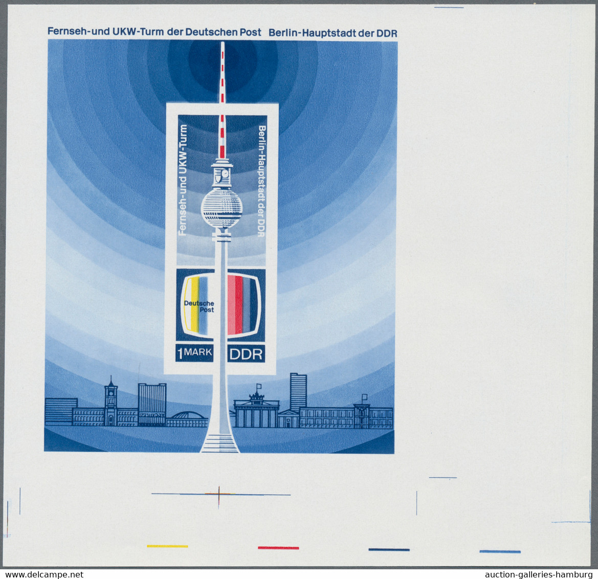 DDR: 1969. Blockausgabe "Fernsehturm" In Fünf Verschiedenen Phasendrucken Im Großen Format (ca. 140 - Ungebraucht