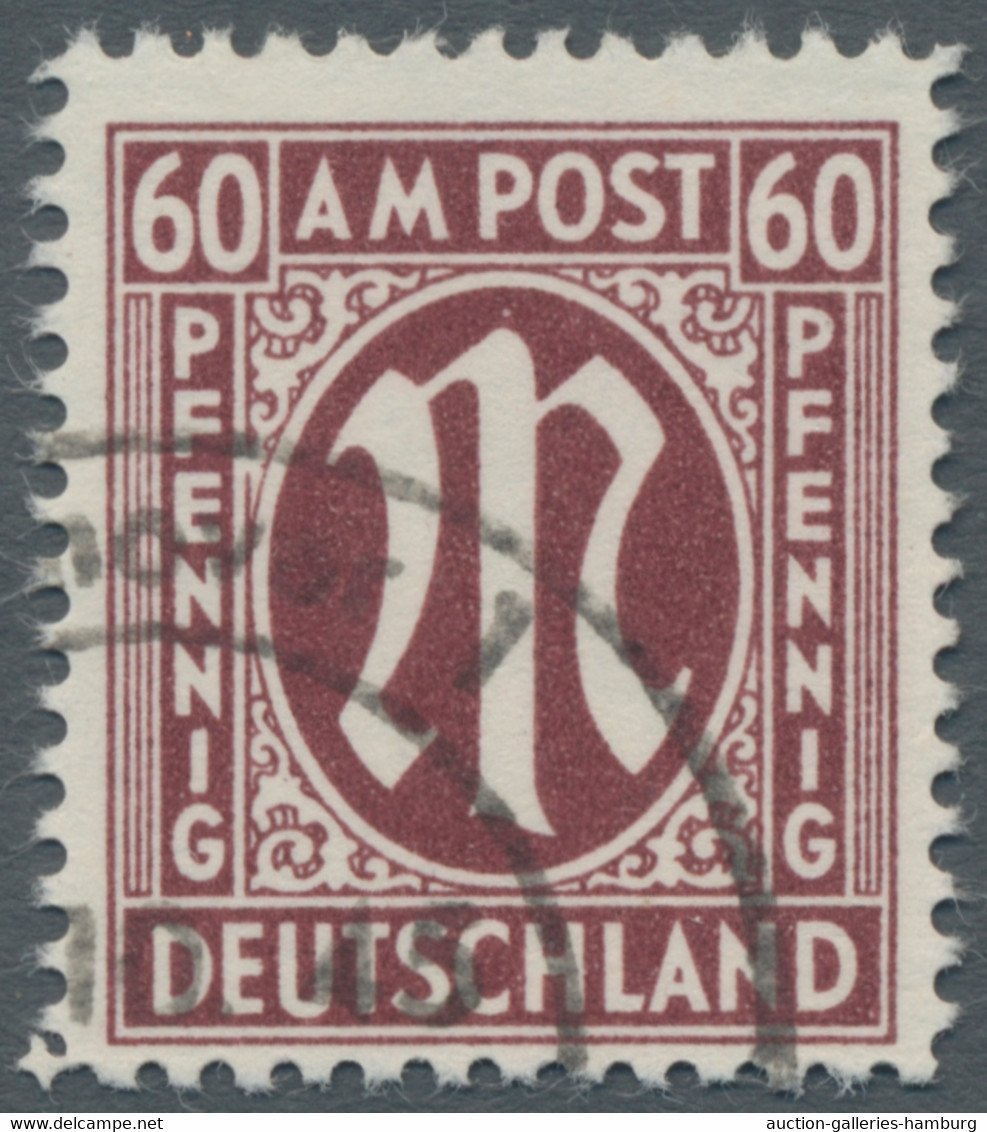 Bizone: 1945, 60 Pfennig (dunkel)karminbraun Deutscher Druck In Der Zähnungsvariante 11:11 1/2 Mit P - Sonstige & Ohne Zuordnung