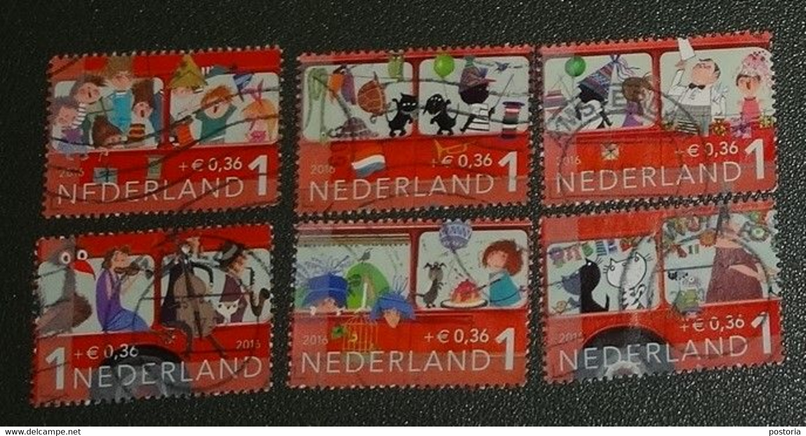 Nederland - NVPH - 3473a T/m F - 2016 - Uit Blok 3473 - Gebruikt - Cancelled - Kinderzegels - Fiep Westendorp - Gebruikt