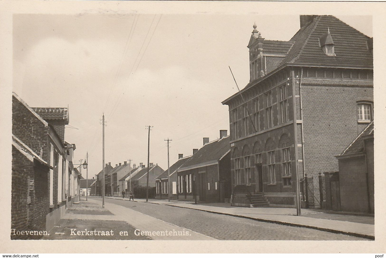 Hoevenen : Kerkstraat En Gemeentehuis ( Fotokaart 9-12-39 ) - Stabroek