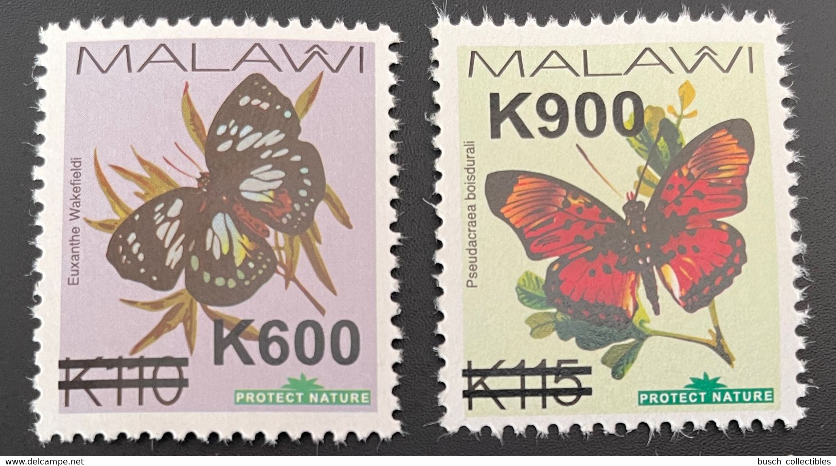 Malawi 2020 Mi. 1052 / 1053 Overprints Surchargés Papillons Butterflies Schmetterlinge Bold MNH** - Papillons