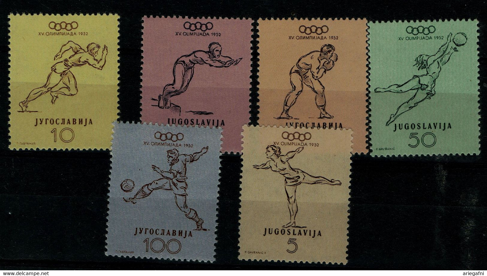 YUGOSLAVIA 1952 SUMMER OLYMPICS GAMES HELSINKI MI No 698-703 MNH VF!! - Estate 1952: Helsinki