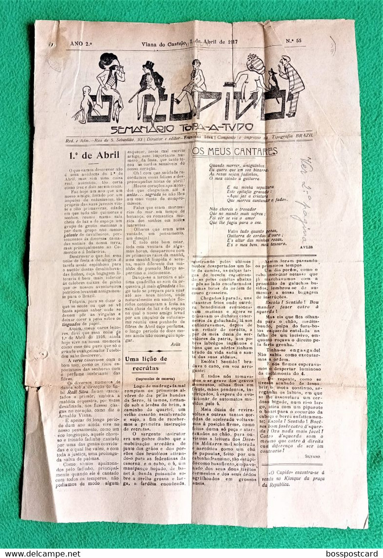 Viana Do Castelo - Jornal O Cupido Nº 55 De 1 De Abril De 1917 - Imprensa - Portugal - General Issues