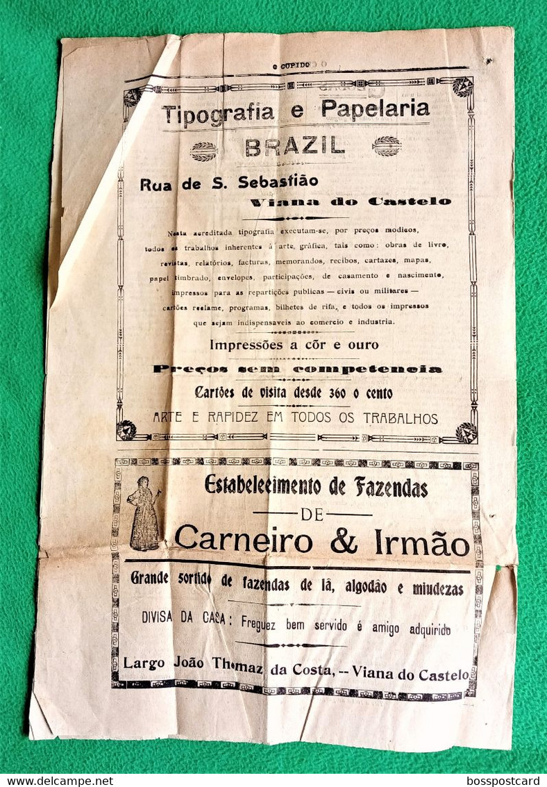 Viana Do Castelo - Jornal O Cupido Nº 55 De 1 De Abril De 1917 - Imprensa - Portugal - Informations Générales