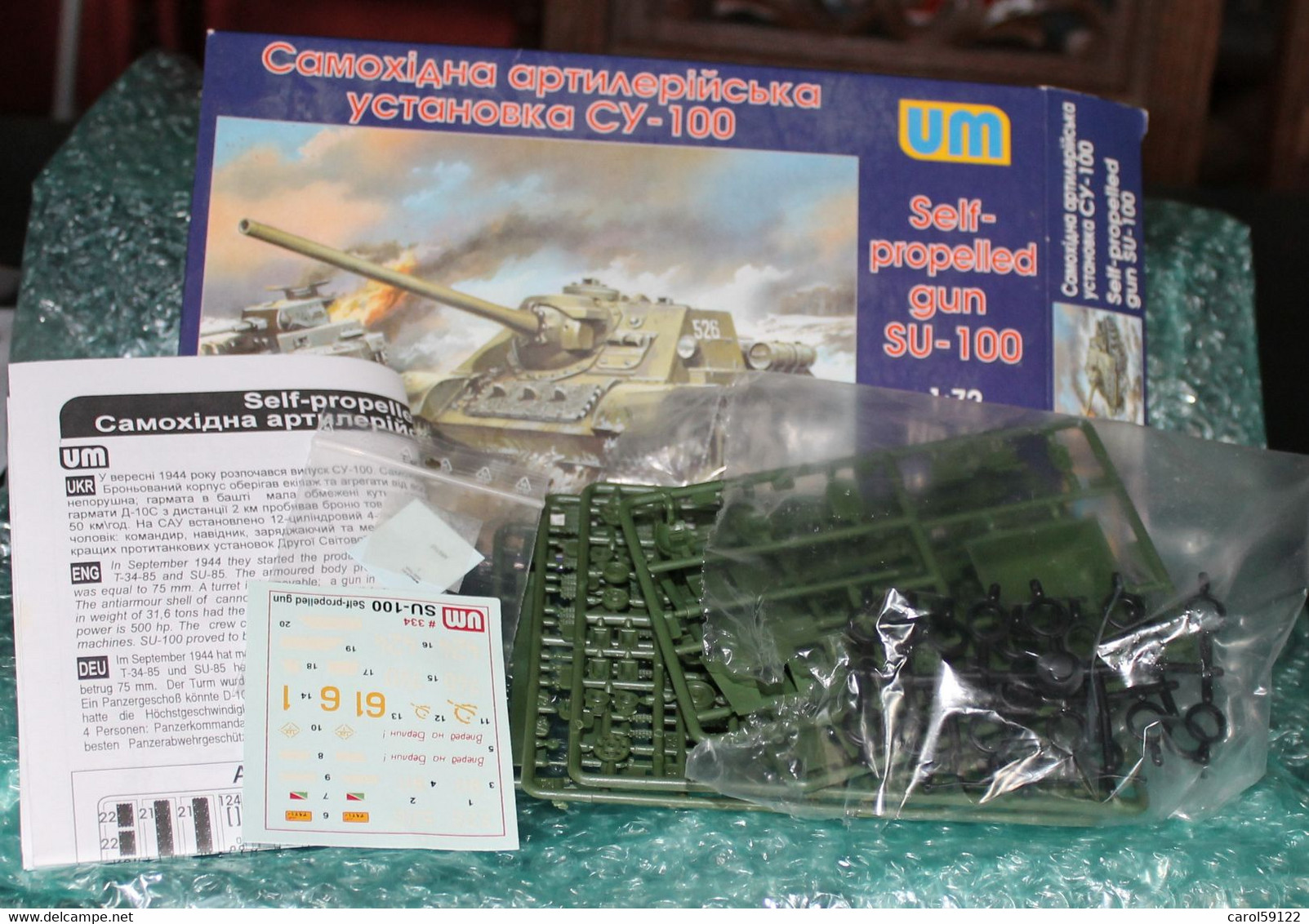 Maquette UM 1/72 Self-propelled Gun SU-100 - Militaires