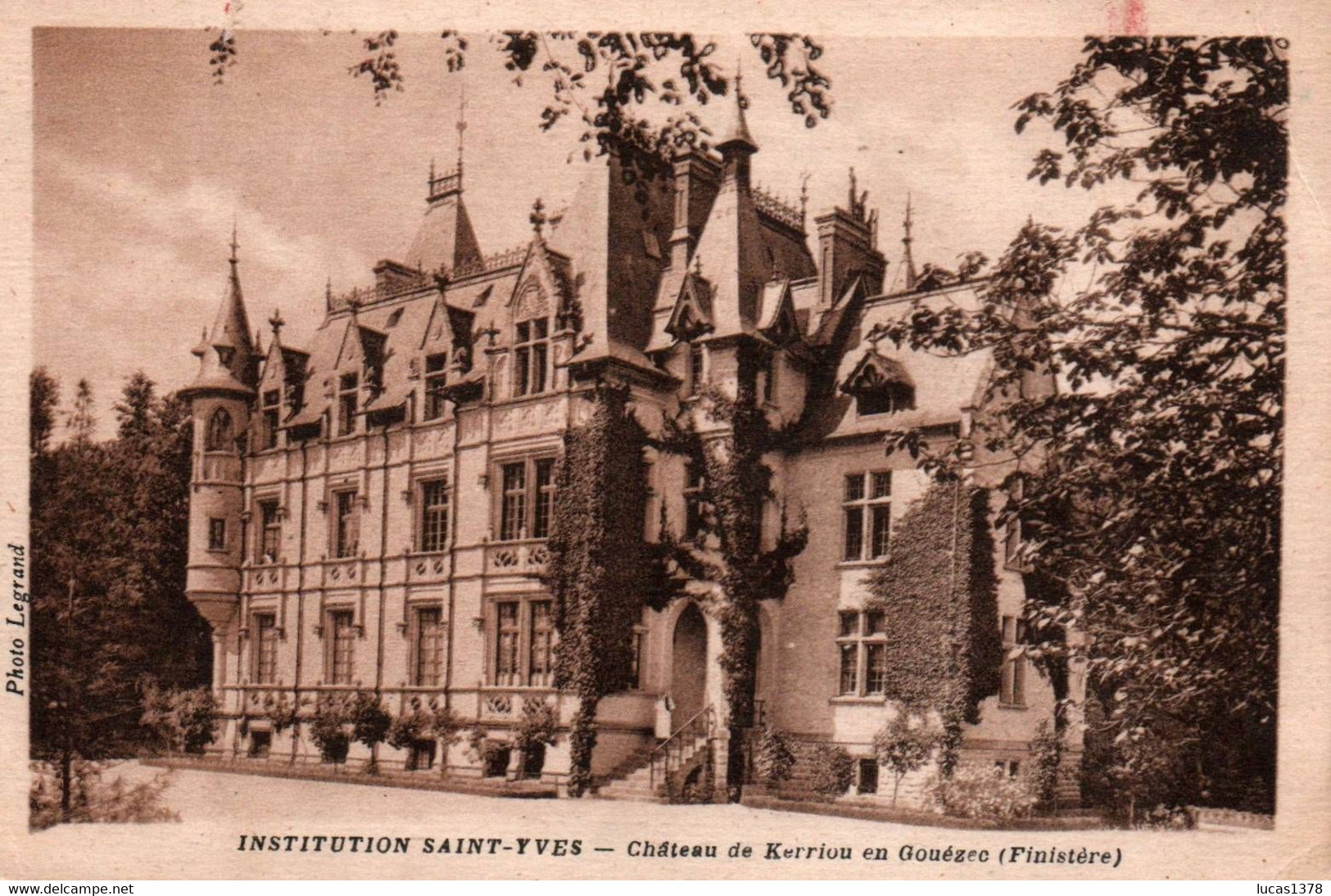 29 /Institution SAINT-YVES - Château De Kerriou En GOUEZEC - RARE - Gouézec