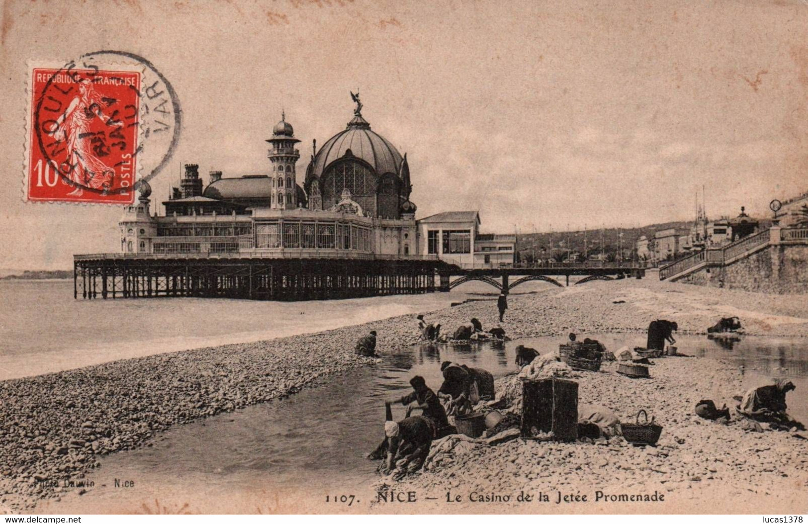 06 / NICE - Le Pavillon Et La Jetée Promenade - Blanchisseuses, Lavandières, Laveuses - / TRES BELLE CARTE - Straßenhandel Und Kleingewerbe