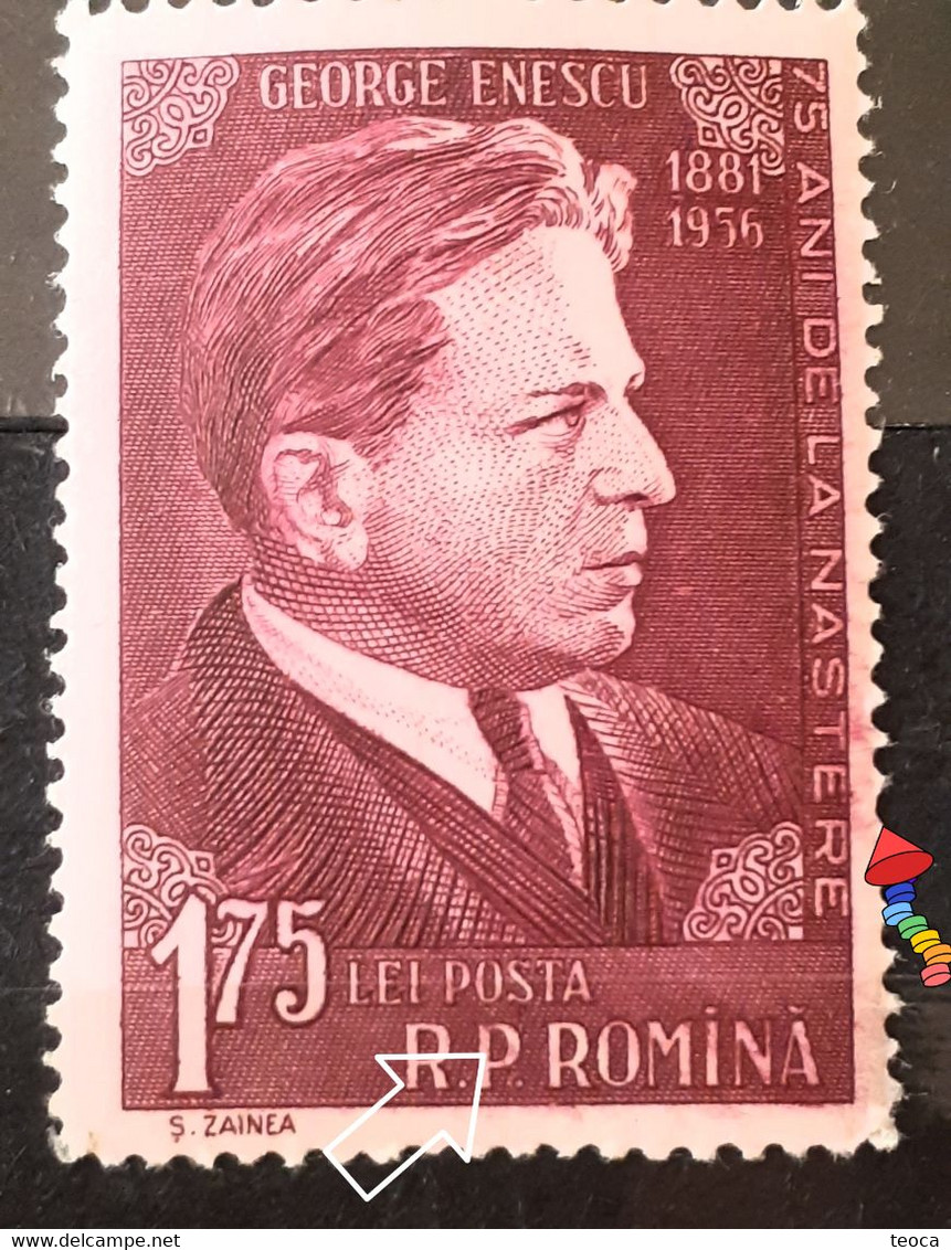 Errors Romania 1956 # Mi 1631 Music George Enescu With  Errors Mnh - Errors, Freaks & Oddities (EFO)