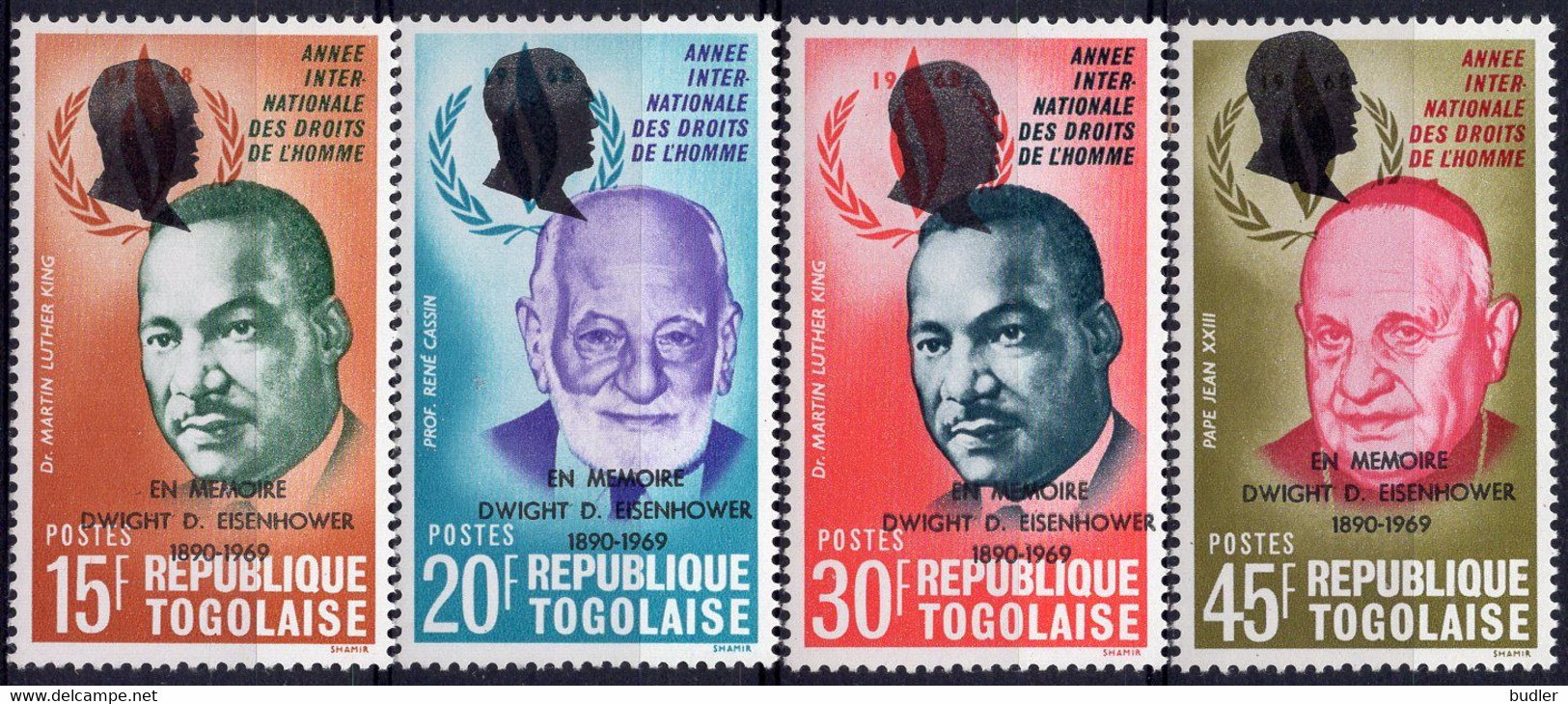 TOGO :1969: Y.597-600 & LP/PA 105-06*** Postfris/neufs/MNH:HUMAN RIGHTS,MARTIN LUTHER KING,Pope JOHN XXIII,R.F. KENNEDY - Martin Luther King