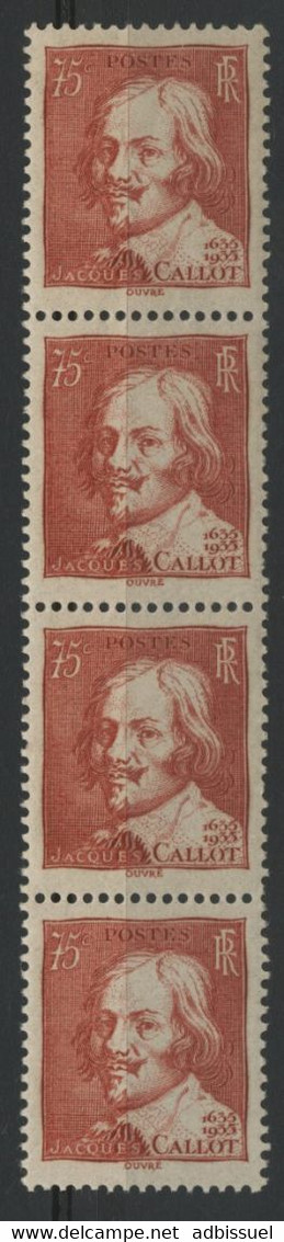 N° 306 "J. Callot" Bande De 4 Cote 48 € (voir Description) - Ungebraucht