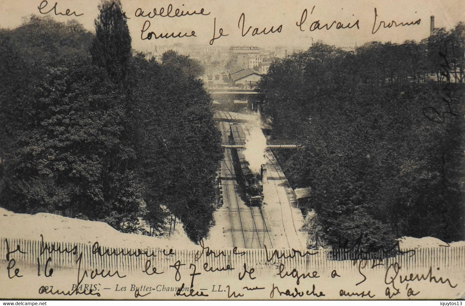 CPA - 75 PARIS 19e Train à Vapeur De Petite Ceinture - Les Buttes Chaumont Edit : LL  - BE - Métro Parisien, Gares