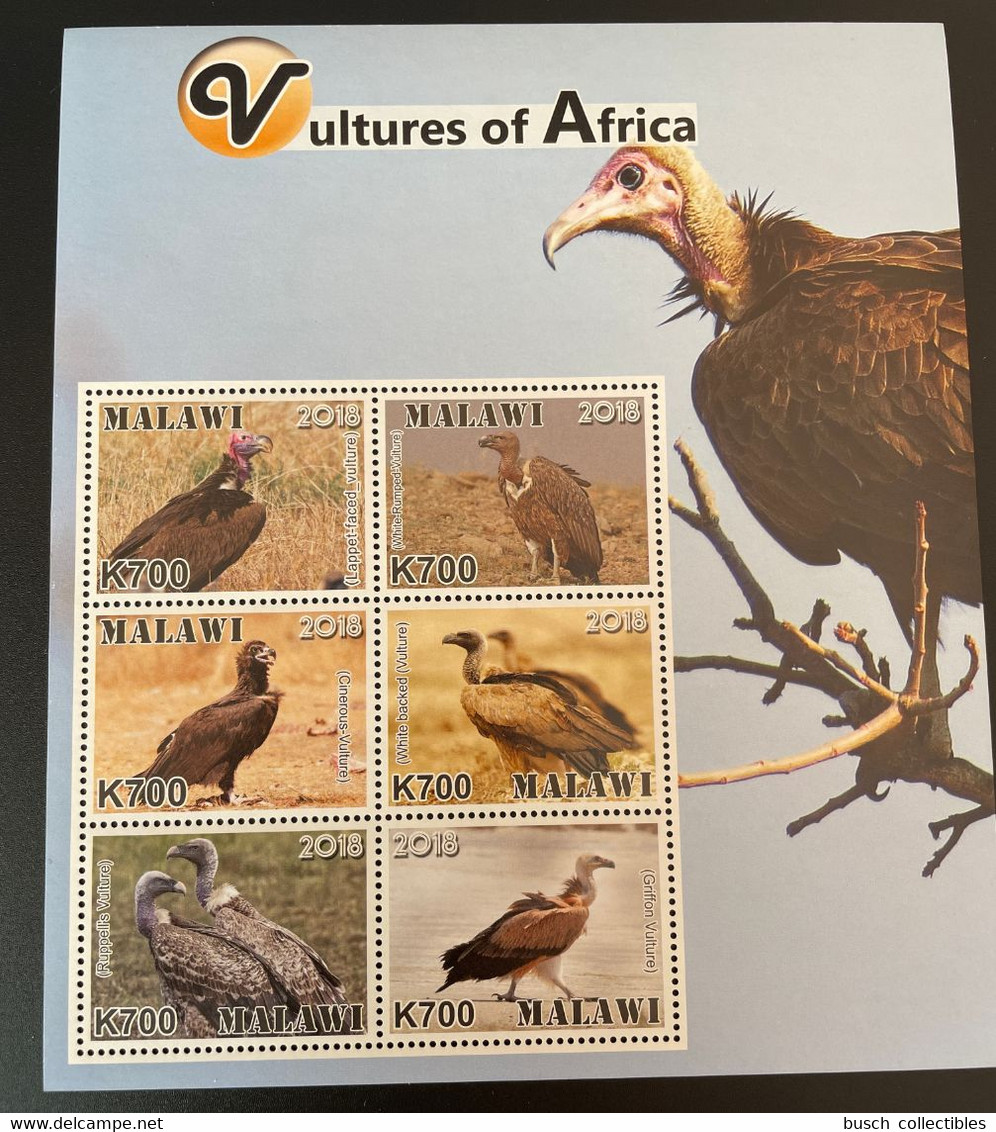 Malawi 2018 Mi. A-F 1009 Vultures Vautours Geier Oiseaux Vögel Faune Fauna MNH** - Malawi (1964-...)