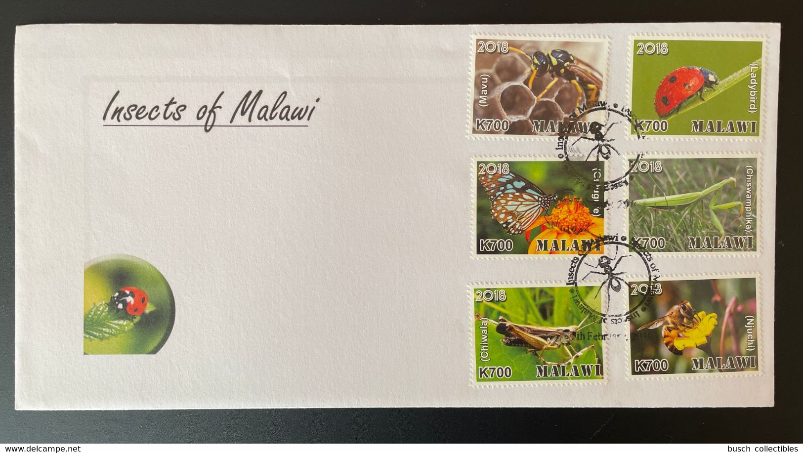 Malawi 2018 FDC Mi. 1010 - 1015 Insects Insekten Insects Bee Abeille Biene Schmetterling Butterfly Papillon - Abeilles