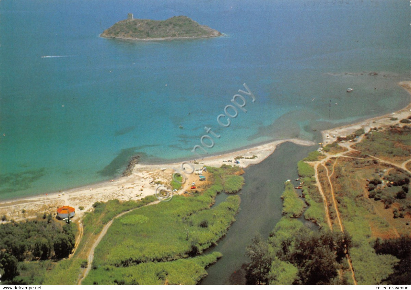 Cartolina Pula Spiaggia E Isolotto San Macario 1989 (Cagliari) - Cagliari