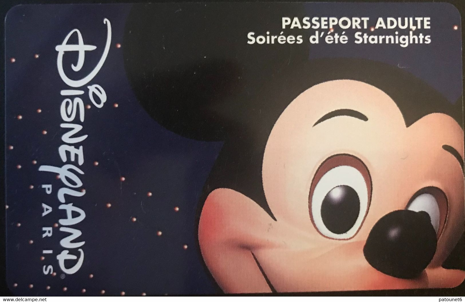 FRANCE  -  DisneyLAND PARIS  -  Mickey - STARNIGHTS  -  Adulte - Disney-Pässe