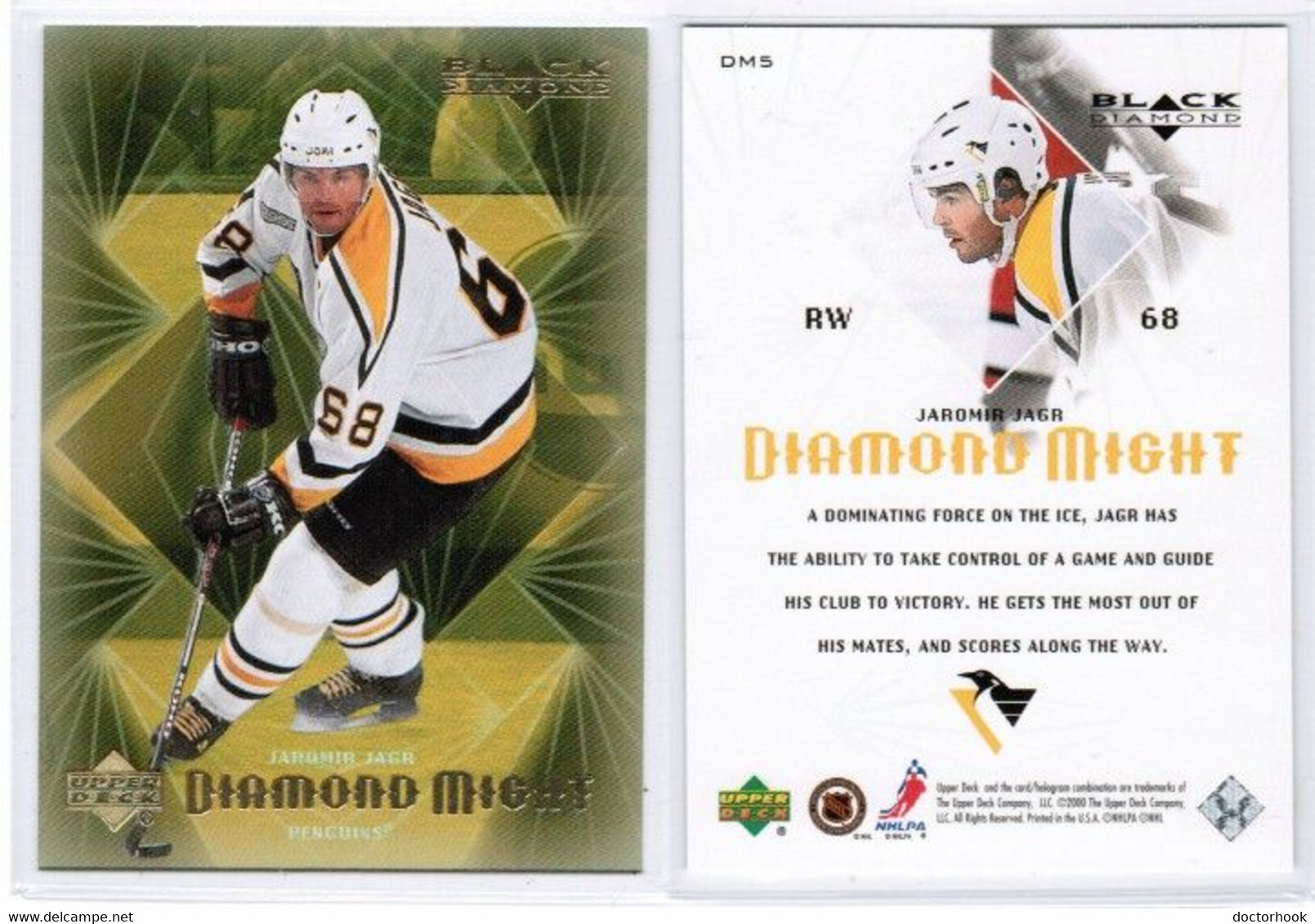 JAROMIR JAGR---UPPER DECK "Black Diamond Might" 1999-2000 (NHL--1-7) - 1990-1999