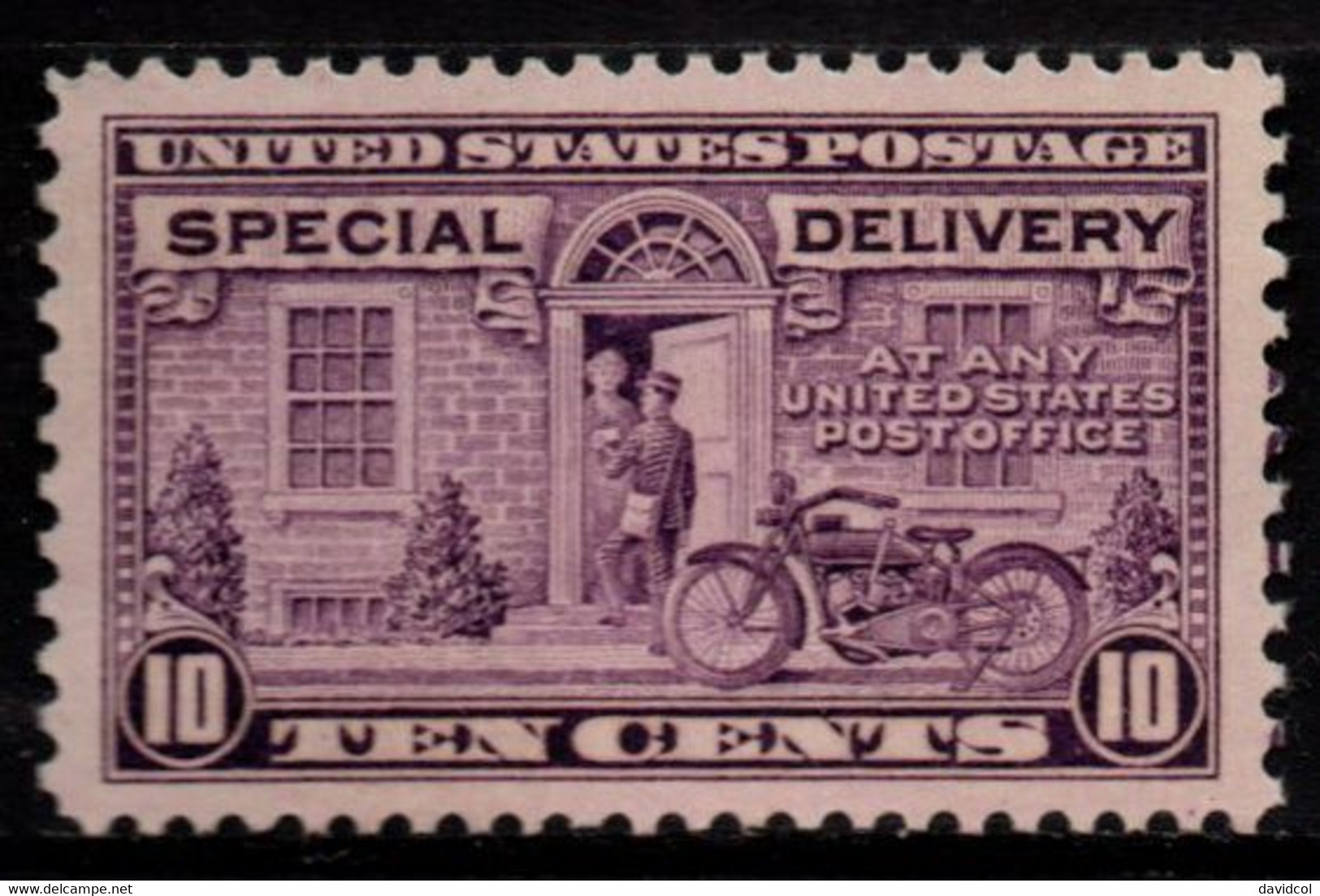 S022I - USA, 1922-1925 - SC#: E12 - MH - ( 36 X 21 1/2 Mm ) - POSTMAND AND MOTORCYCLE - Special Delivery, Registration & Certified