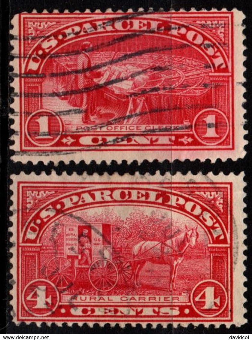 S022J - USA, 1913 - SC#: Q1, Q2 - USED - PARCEL POST - Paketmarken