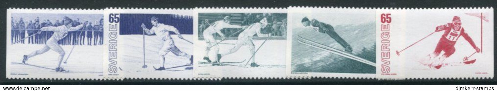 SWEDEN 1974 Ski Sports  MNH / **.  Michel 836-40 - Unused Stamps