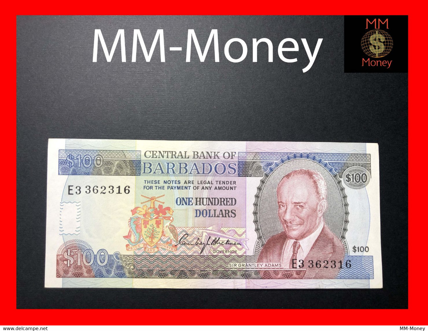 BARBADOS  100 $  1986   P. 35 B   "sig. Blackman"    *scarce Note*    XF ++ - Barbados (Barbuda)