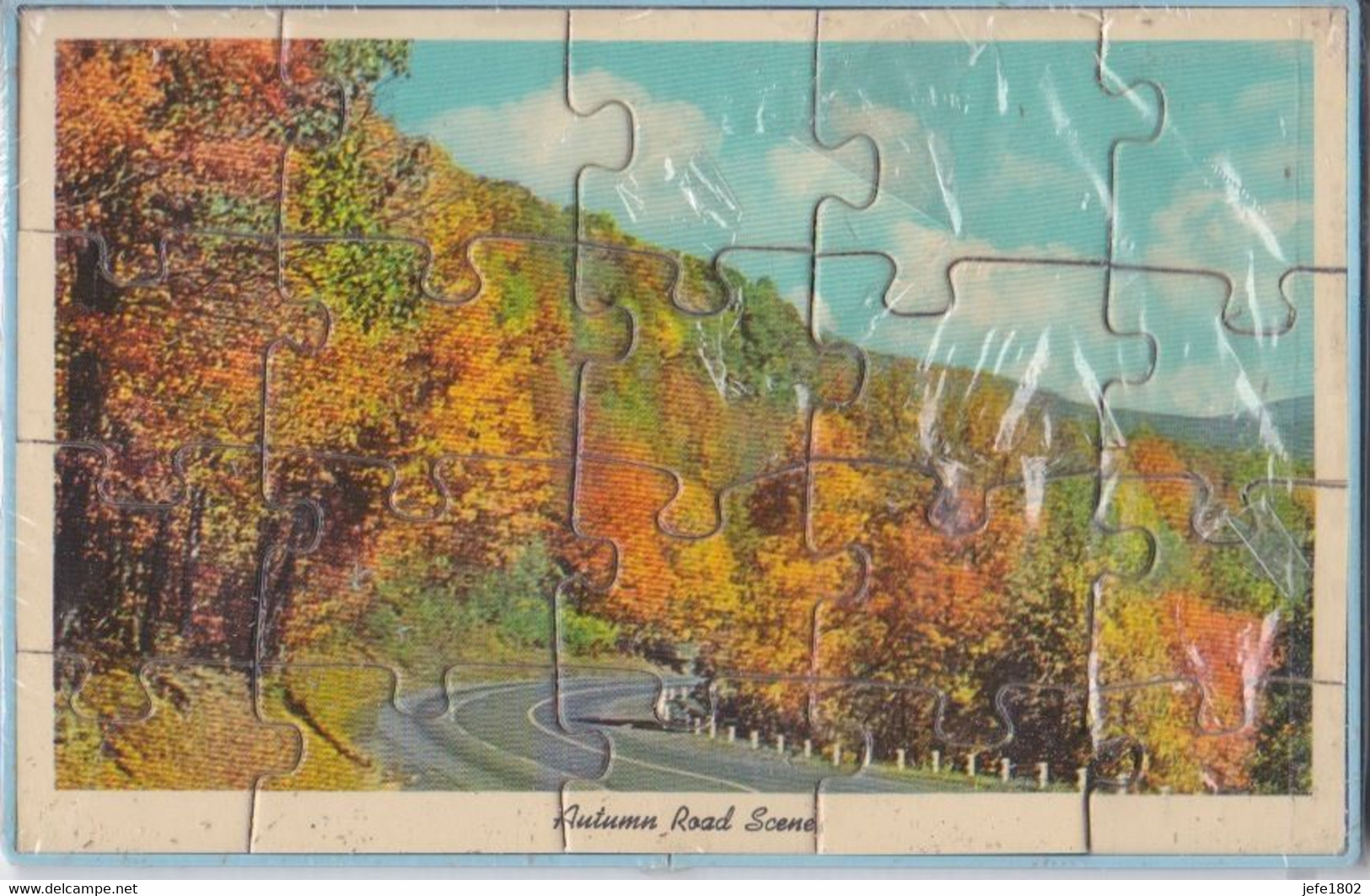 Mail-a-PUZZLE POST CARD - Autumn Road Scene - Ohne Zuordnung