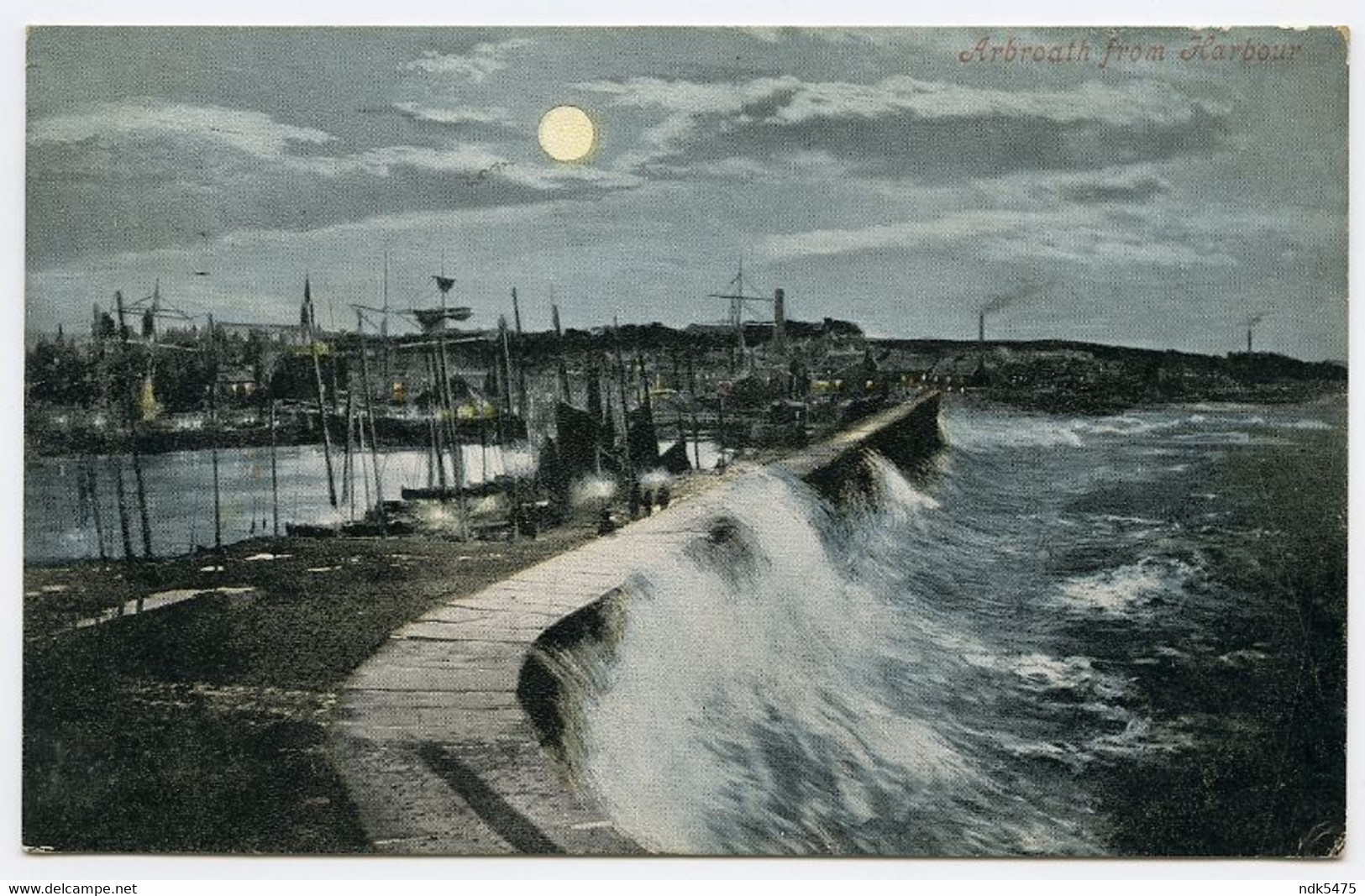 ARBROATH FROM HARBOUR (MOONLIGHT) / ADDRESS - BOURNEMOUTH, EAST CLIFF, CROMER, (GREGORY) - Angus