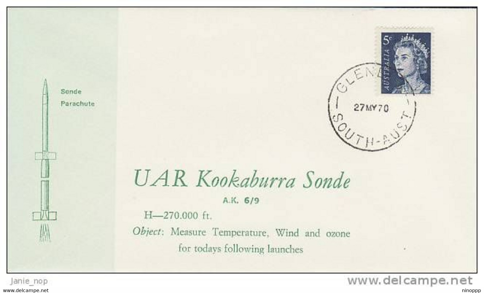 Australia 1970 My 27 UAR Kookaburra Sonde - Océanie