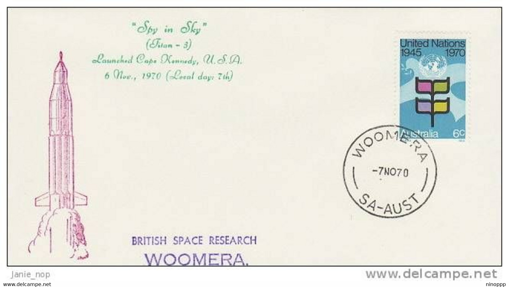 Australia 1970 Nov 7 Spy In Sky Titan 3 Lauch - Oceania