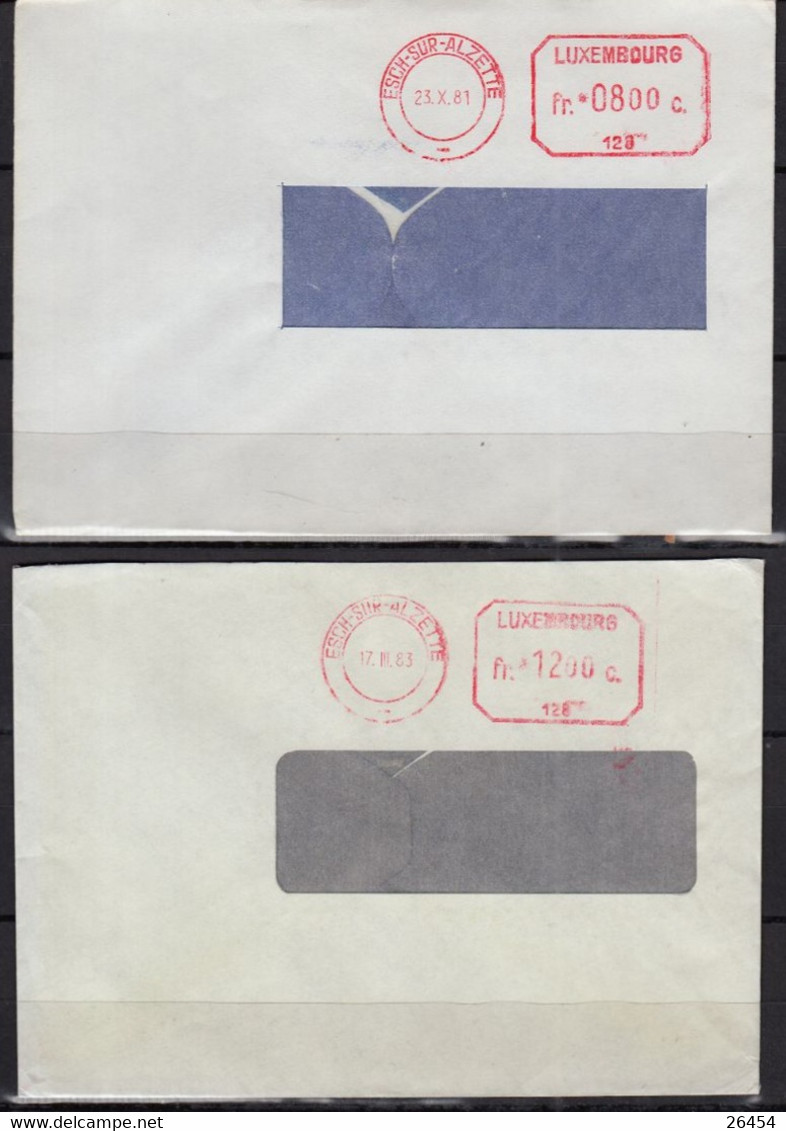 LUXEMBOURG Lot De 15  Enveloppes Avec Oblité  Mécaniques " EMA "  1980-81-83-84 Dudelange-Esch-Differdange-Luxembourg - Macchine Per Obliterare (EMA)