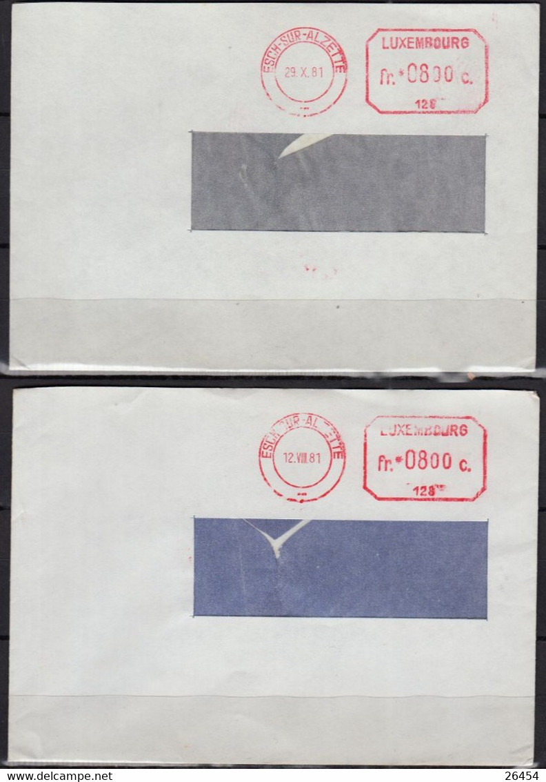 LUXEMBOURG Lot De 15  Enveloppes Avec Oblité  Mécaniques " EMA "  1980-81-83-84 Dudelange-Esch-Differdange-Luxembourg - Máquinas Franqueo (EMA)