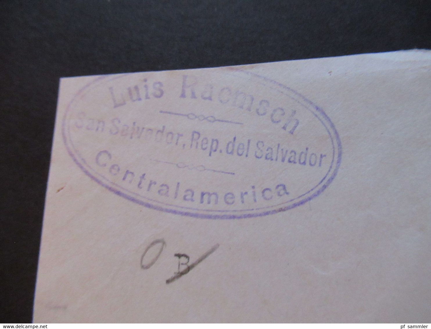 El Salvador Um 1920 Dreieck Marken Paar Briefstück / Briefvorderseite (VS) Via New Orleans / Vapor Nach Bautzen Sachsen - El Salvador