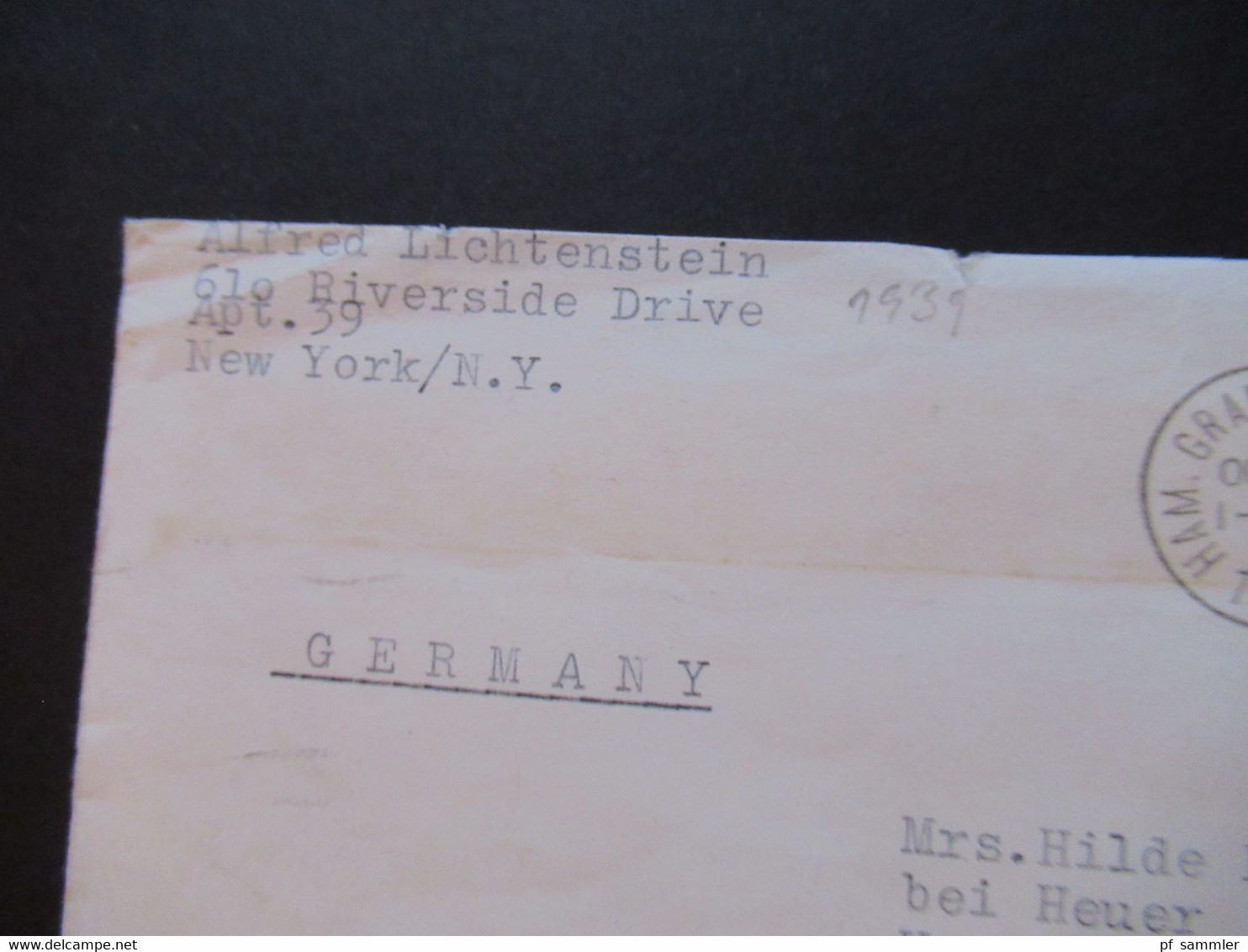 USA 1939 4.10.1939 Kurz Nach Beginn Des 2.WK Auslandsbrief NY - Dresden Devisenüberwachung Zollamtlich Geöffnet - Lettres & Documents