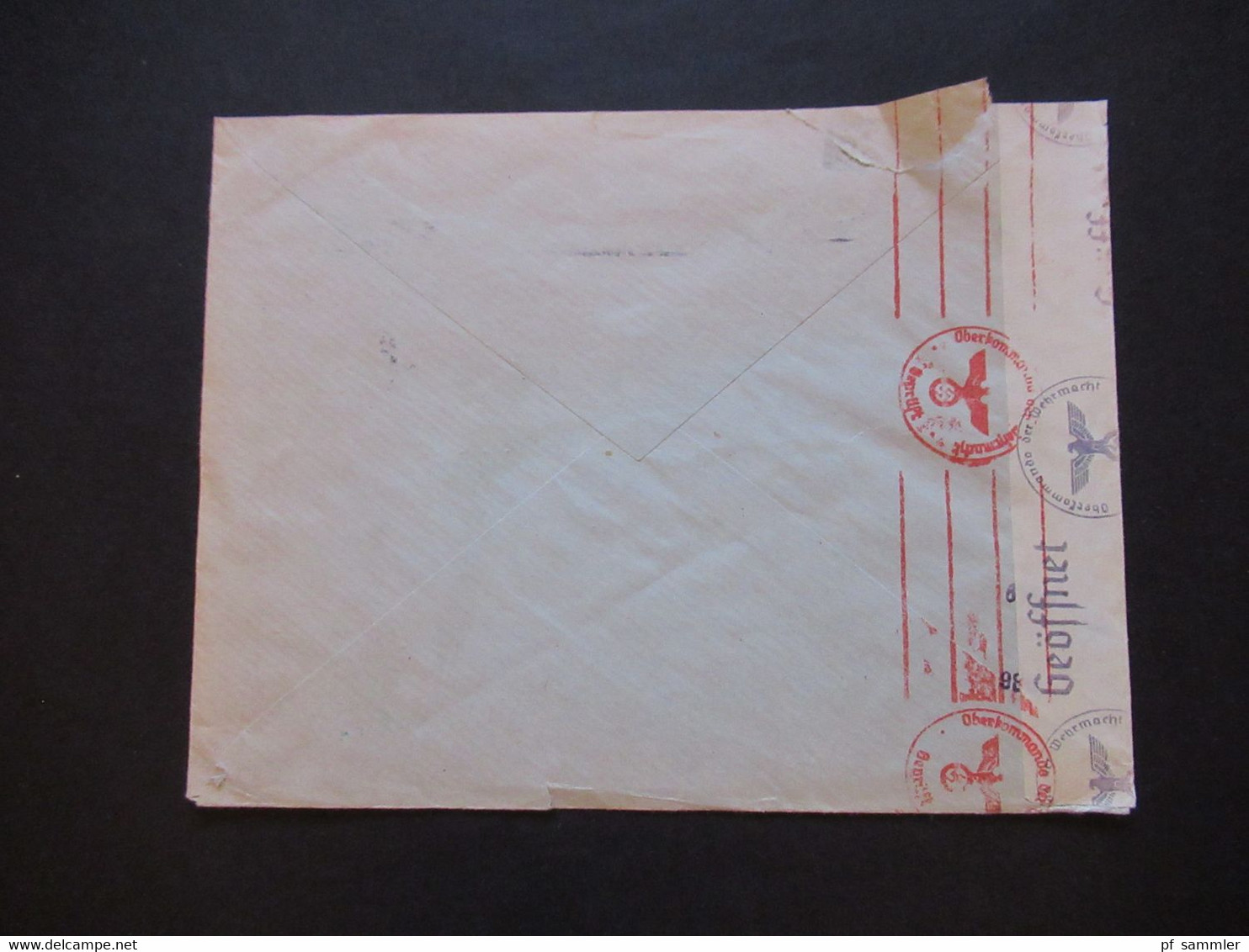 Slowakei 1941 Zensurbeleg OKW Mehrfachzensur Firmenumschlag Chemische Industrie Dr. Blasberg Bratislava - Cartas & Documentos