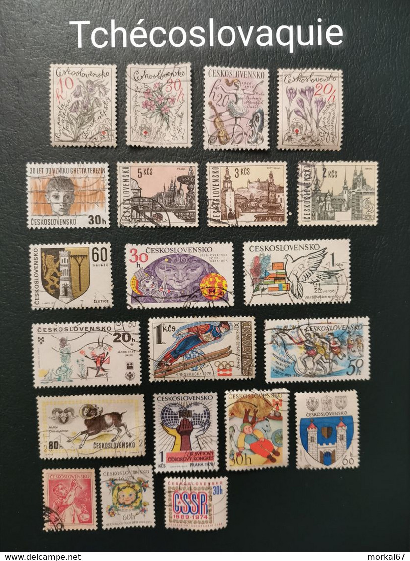 Lot De Timbres Oblitérés Pays Tchécoslovaquie - Collections, Lots & Series