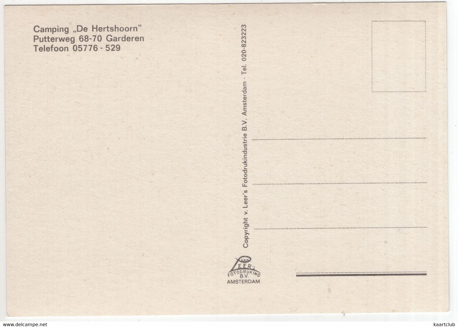 Garderen - Camping 'De Hertshoorn', Putterweg 68-70 - (Gelderland, Nederland) - Barneveld