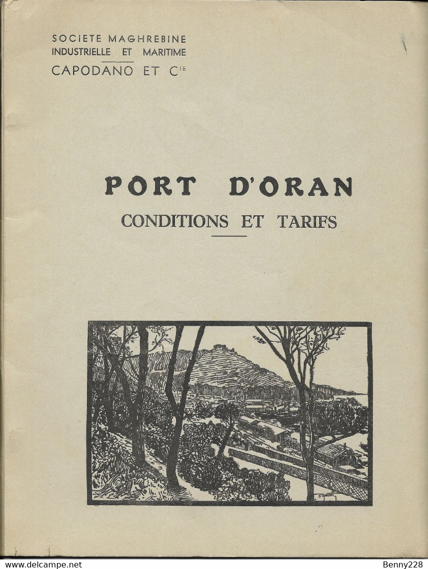 RARE - PORT D'ORAN - CONDITIONS ET TARIFS - 1962 - Transports