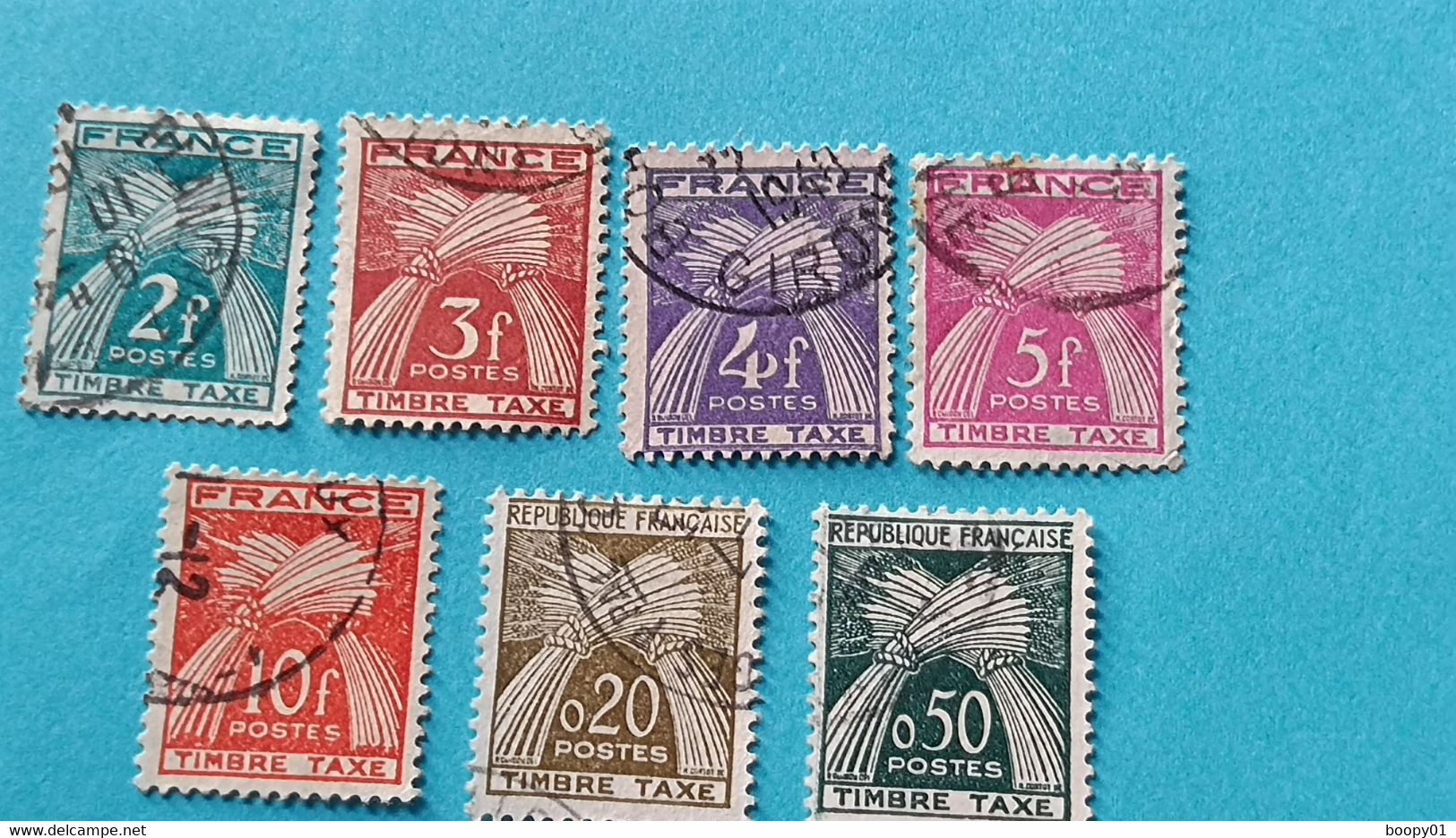 FRANCE - République Française - Lot De 7 Timbres-taxe 1947 : Gerbes De Blé - Usados