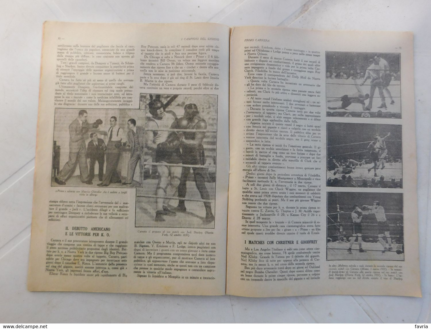 Primo Carnera  - I Campioni Del Giorno N.4, Del 28 Febbhraio 1933 - Boxe, Pugilato - Andere & Zonder Classificatie