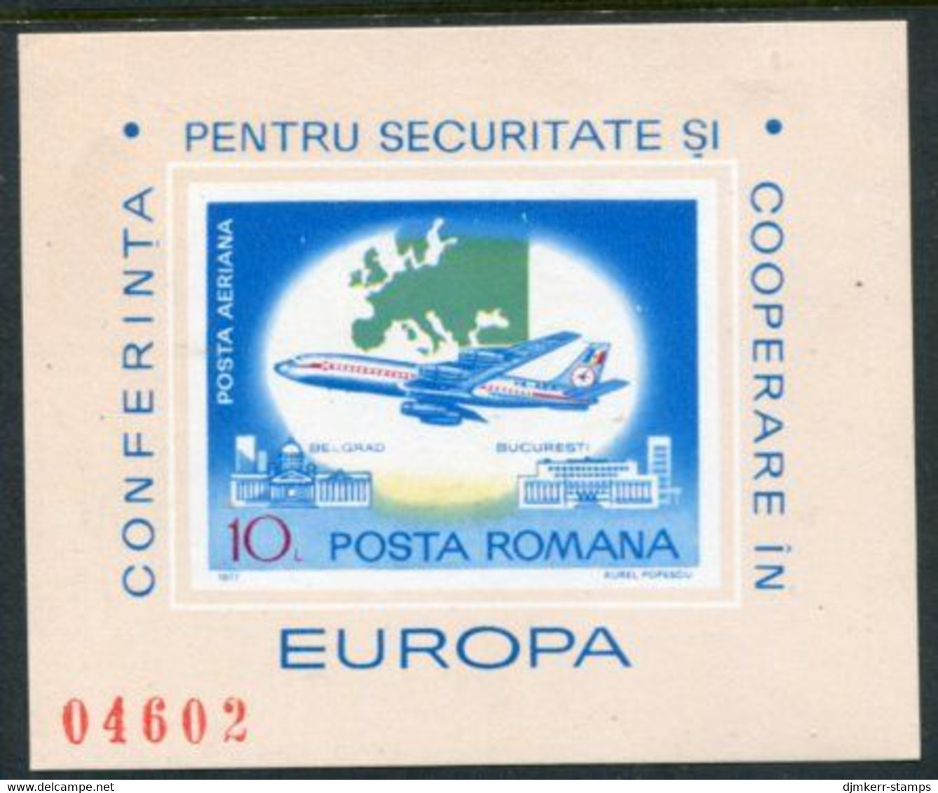 ROMANIA 1977 European Security Conference Block MNH / **.  Michel Block 144 - Nuevos