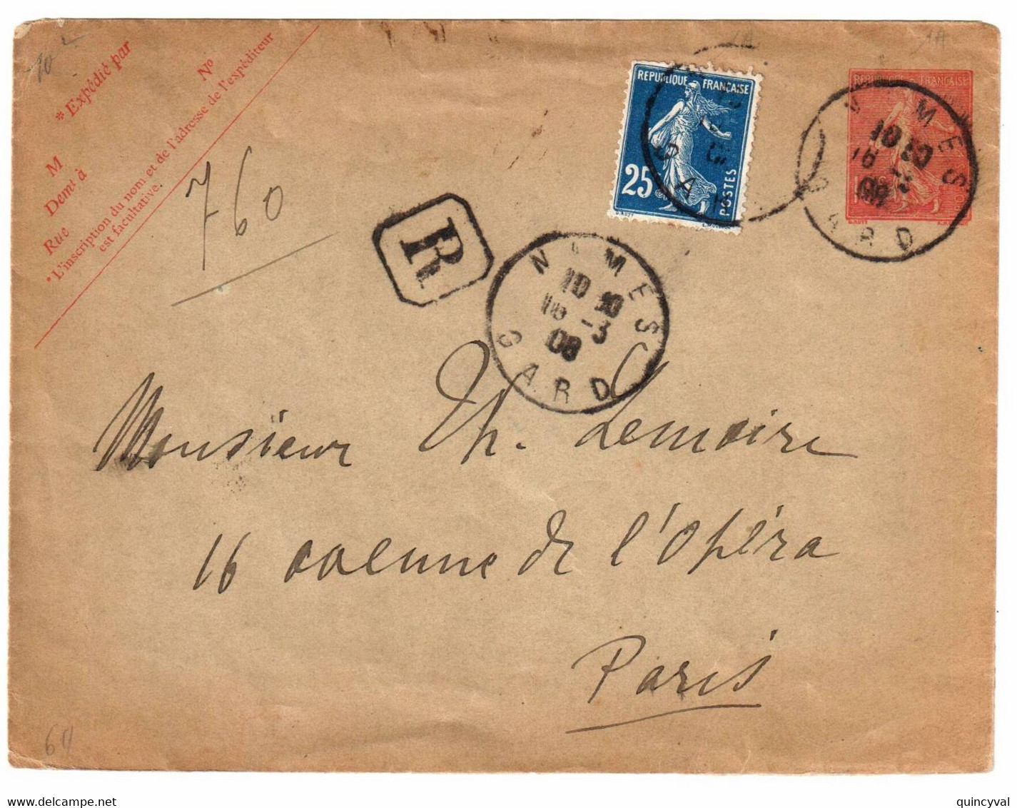Enveloppe Entier Postal 15c Semeuse Lignée Vert Date 412 Yv 130-E1 Storch B11 Format 123 X 96 - Standard Covers & Stamped On Demand (before 1995)