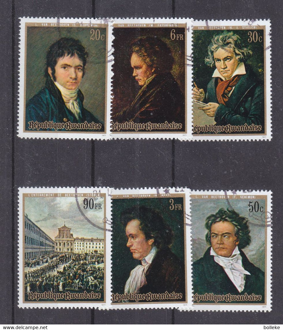 Musique - Beethoven - Rwanda - COB 416 / 21 Oblitéré - Valeur 3 Euros - Used Stamps