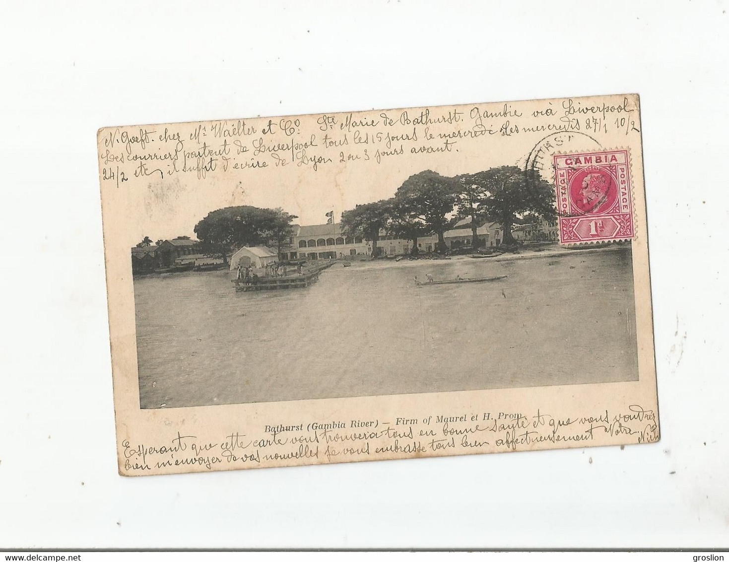 BARTHUST (BANJUL) GAMBIA RIVER FIRM OF MAUREL ET H PROM 1909 - Gambie