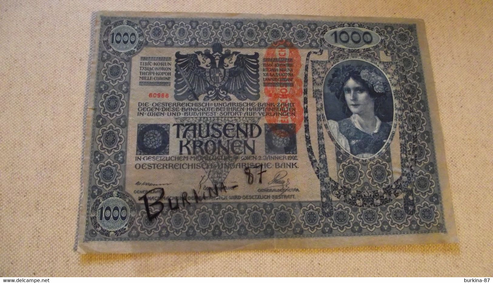 Billet ,1000, Tausend,  KRONEN, Autriche, 1902 - Andere - Europa