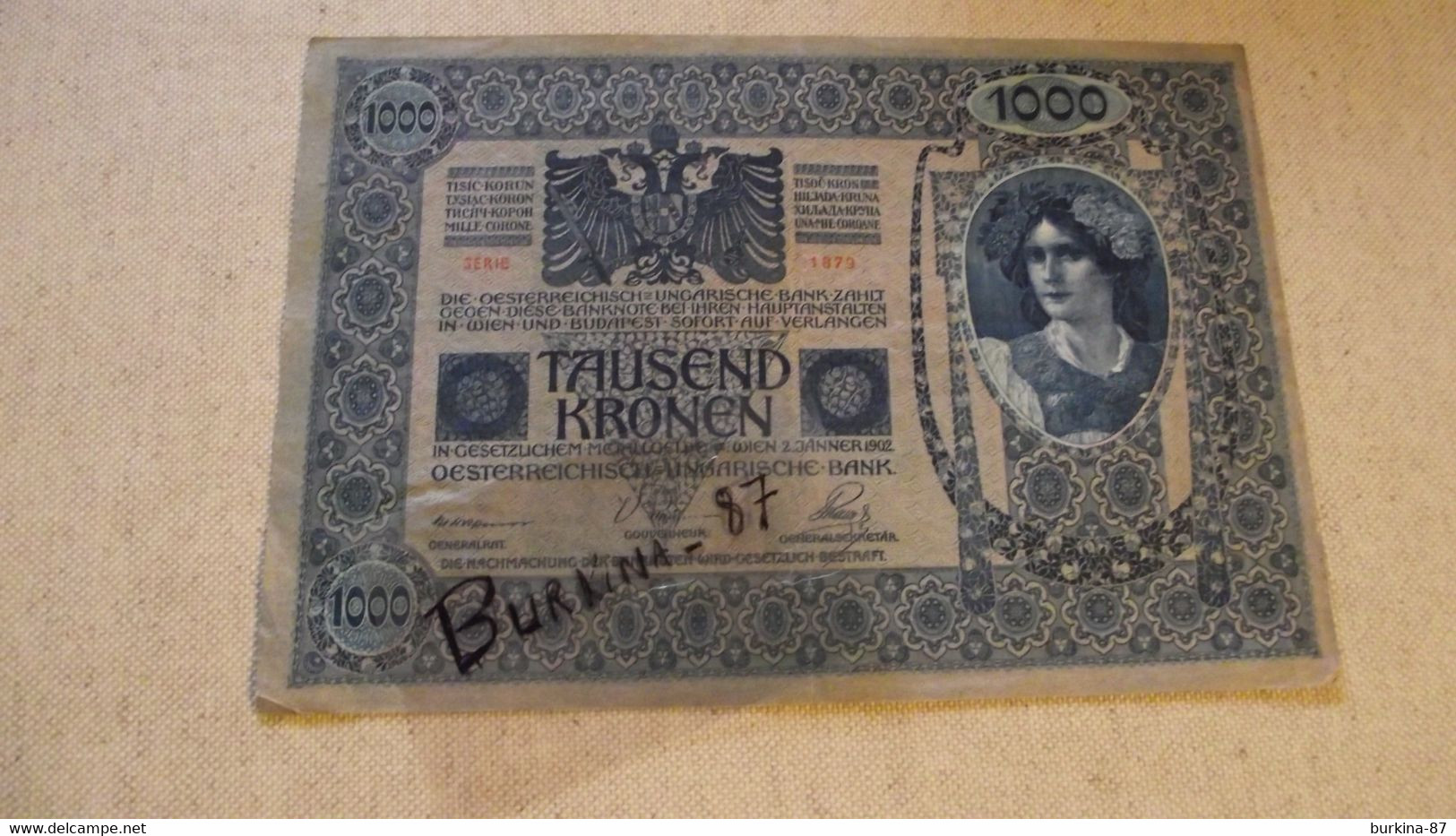 Billet ,1000, Tausend,  KRONEN, Autriche, 1902 - Andere - Europa