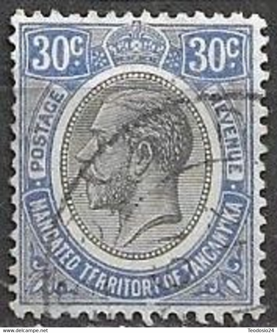 Tanganyika 1927 -1931 King George V 30c Blue/Black - Tanganyika (...-1932)