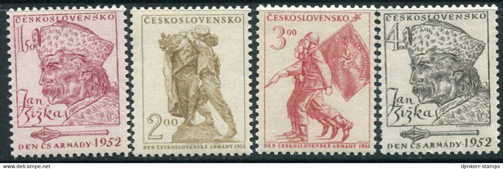 CZECHOSLOVAKIA 1952 Army Day MNH / **.  Michel 761-64 - Unused Stamps