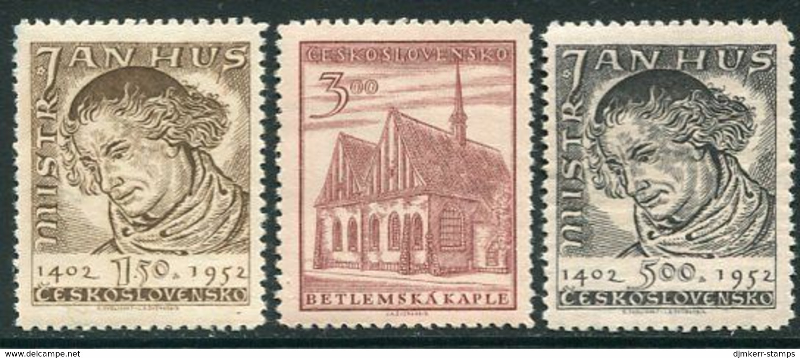 CZECHOSLOVAKIA 1952 Proclamation Of Hussite Teaching MNH / **.  Michel 743-45 - Nuovi