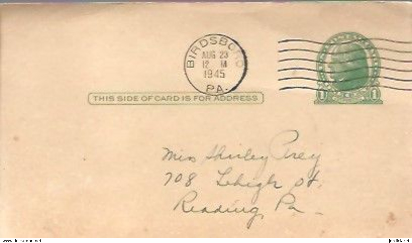 STATIONERY  1945  BIRDSBORO - 1941-60